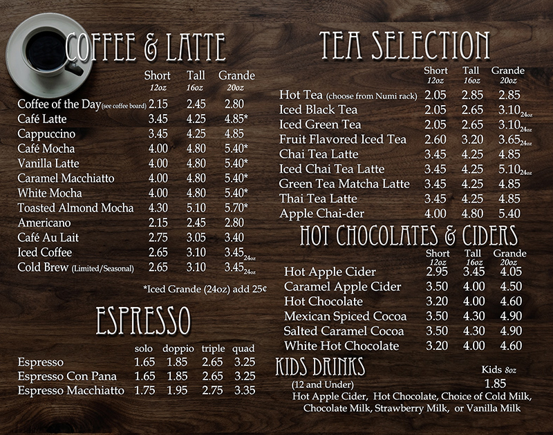 Menu Cheshire Coffee - Waterbury, Ct-4